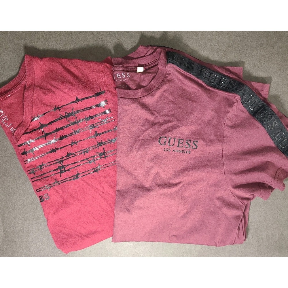 Guess Boys Large T-Shirt Bundle 2 Pack Los Angeles Barb Wire Graphic – EUC
